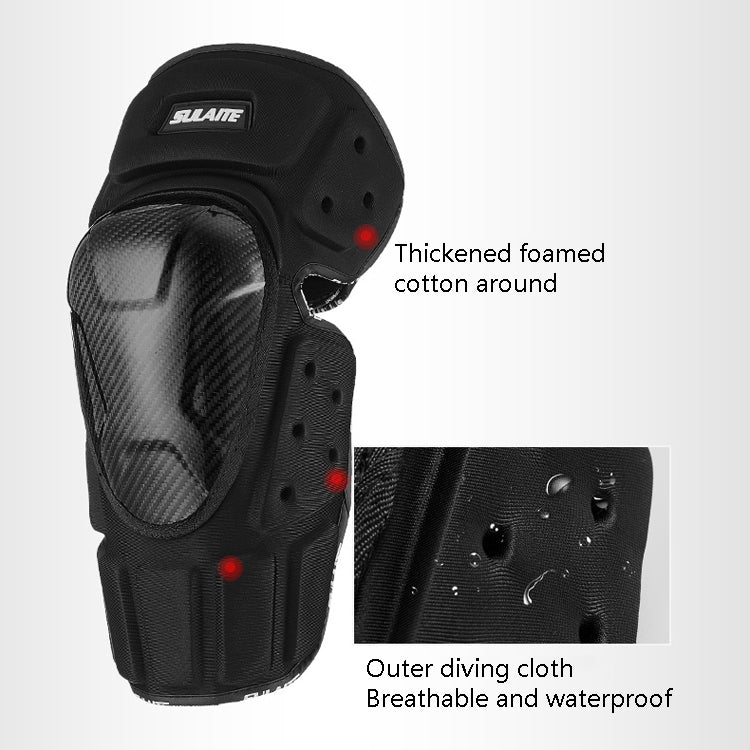 SULAITE Off-Road Motorcycle Windproof Warmth Drop-Proof Breathable Carbon Fiber Protective Gear, Specification: Knee Pads+Elbow Pads - free shipping - PMC TechLife - Order now!