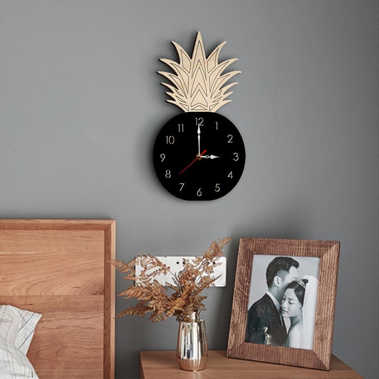 Fruit Personality Mute Wall Clock Acrylic Children Decoration Clock(C Black) - Wall Clock by PMc TechLife | Online Shopping South Africa | PMc TechLife | Buy Now Pay Later Mobicred