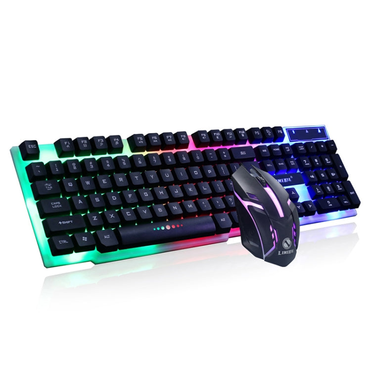 LIMEIDE GTX300 1600DPI 104 Keys USB Rainbow Suspended Backlight Wired Luminous Keyboard and Mouse Set, Cable Length: 1.4m(Black) - free shipping - PMC TechLife - Order now!