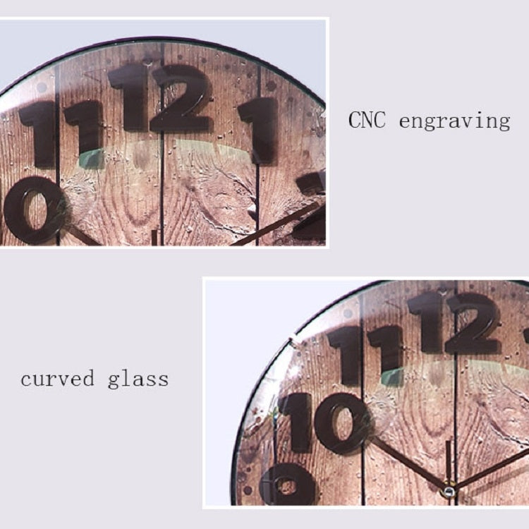 Simple Retro Imitation Wood Grain Three-dimensional Digital Round Wall Clock - Wall Clock by PMc TechLife | Online Shopping South Africa | PMc TechLife | Buy Now Pay Later Mobicred