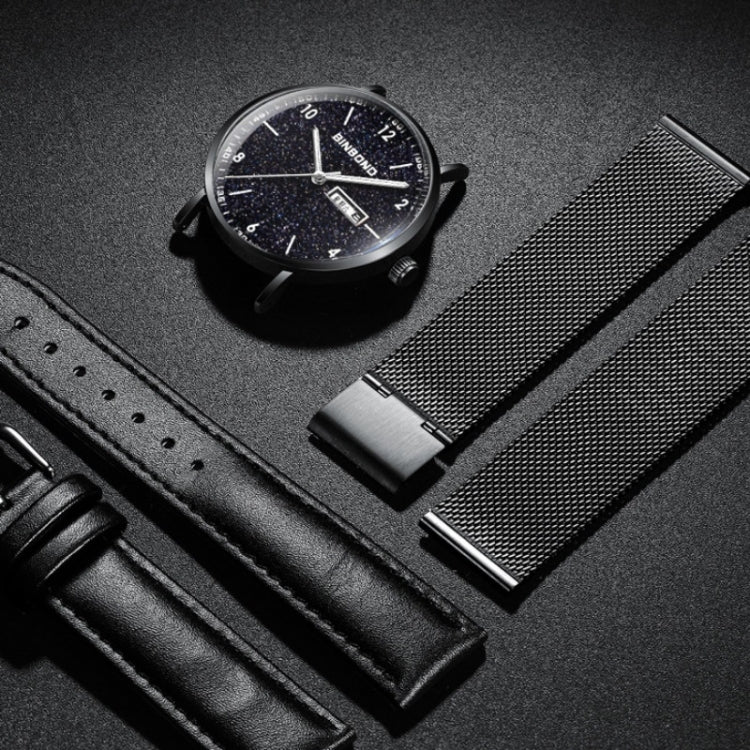 BINBOND B3820 Men Simple Luminous Quartz Watch Student Trendstarry Starry Sky Pattern Watch(Black Mash Rose Shell Rose Gold Nails) - free shipping - PMC TechLife - Order now!