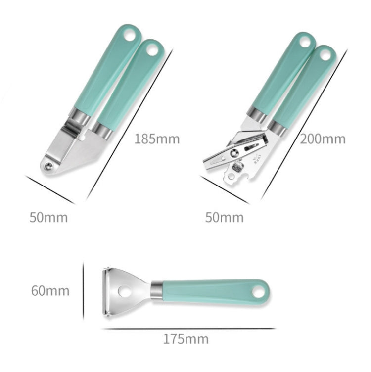 9 in 1 Plastic Handle Stainless Steel Kitchen Utensils Household Gadget Set(Cyan) - Gadgets by PMC TechLife | Online Shopping South Africa | PMC TechLife | Buy Now Pay Later Mobicred