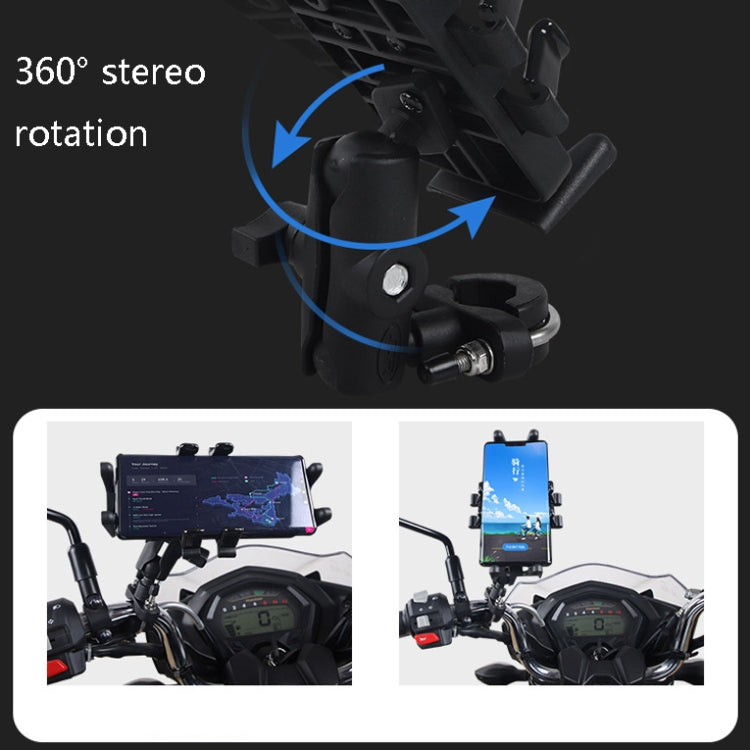 Motorcycle Multi-Function Mobile Phone Holder Adjustable Universal Locomotive Riding Anti-Shake Fixed Equipment(Elf Deer U Type) - Holder by PMC TechLife | Online Shopping South Africa | PMC TechLife | Buy Now Pay Later Mobicred