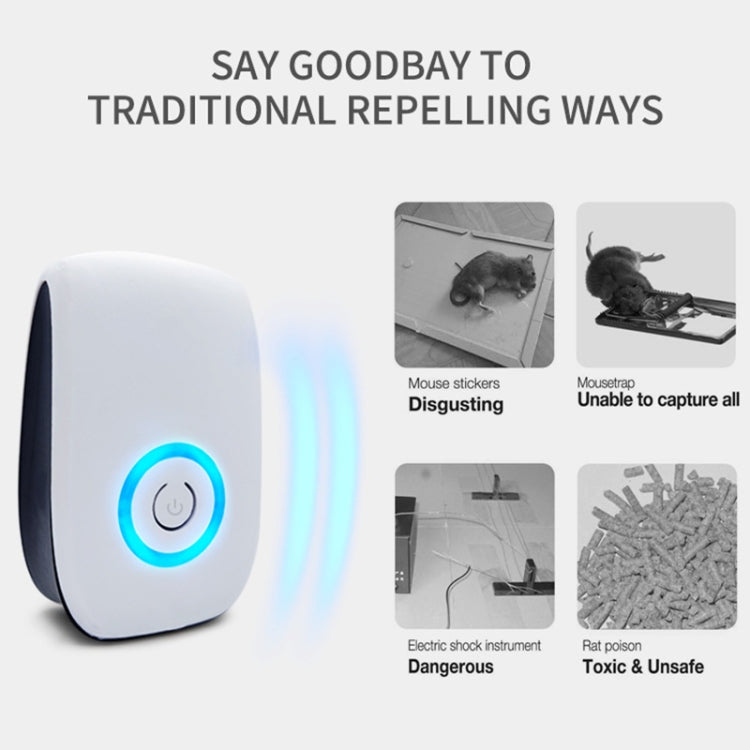 H12 2 PCS Ultrasonic Electronic Mouse Repeller Household Mini Mosquito Repeller, Product specification: US Plug(White) - Repellents by PMC TechLife | Online Shopping South Africa | PMC TechLife | Buy Now Pay Later Mobicred