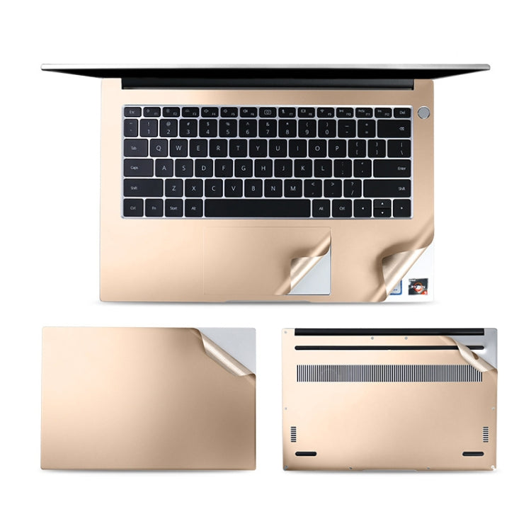 JRC 4 In 1 0.2mm Metal Texture Upper Cover Film + Bottom Cover Film + Full-Support Film + Touchpad Film Laptop Body Protective Film Sticker Set For Huawei Matebook D 14 inch (Champagne Gold) - free shipping - PMC Jewellery - Order now!