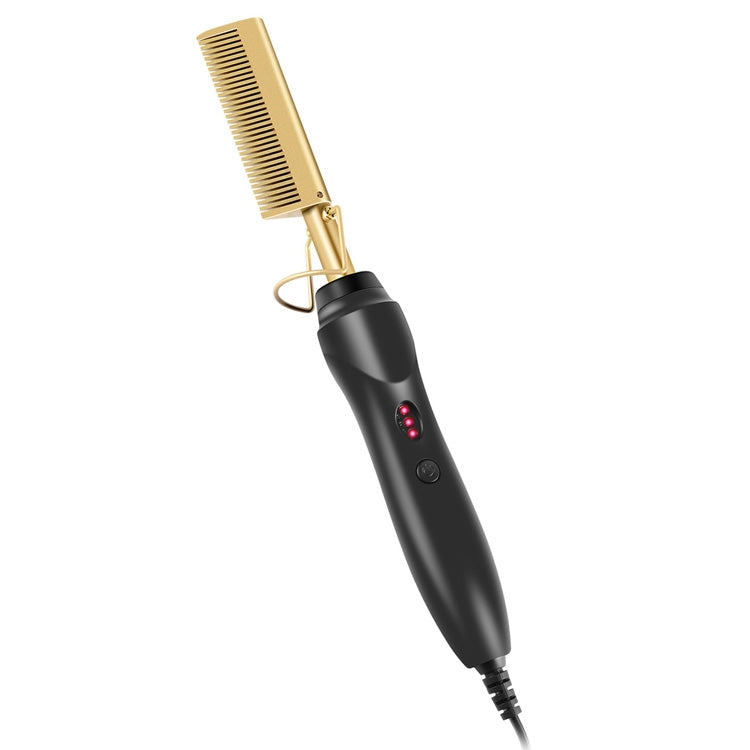 Multifunctional Comb Dry And Wet Dual-Use Curly Hair Straightening Stick Electric Perm Comb US Plug(Golden) - free shipping - PMC TechLife - Order now!