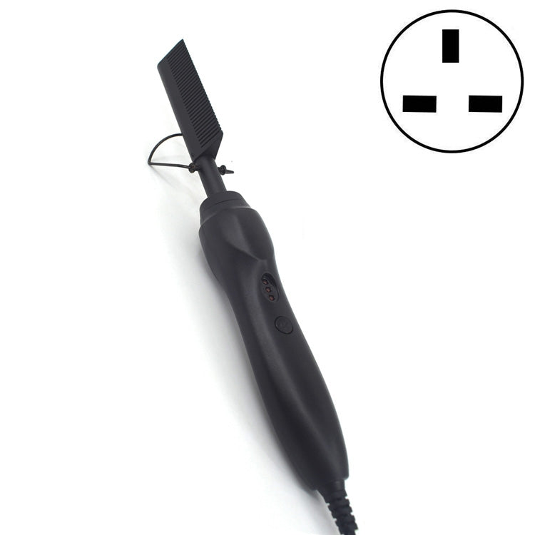 Multifunctional Comb Dry And Wet Dual-Use Curly Hair Straightening Stick Electric Perm Comb UK Plug(Black) - free shipping - PMC TechLife - Order now!