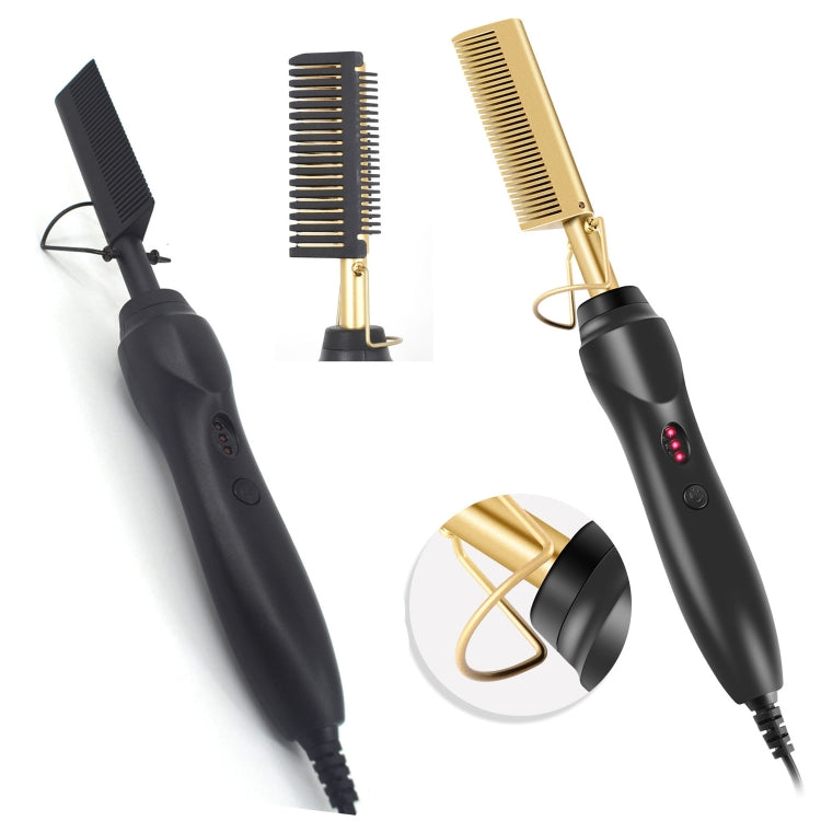 Multifunctional Comb Dry And Wet Dual-Use Curly Hair Straightening Stick Electric Perm Comb UK Plug(Black) - free shipping - PMC TechLife - Order now!