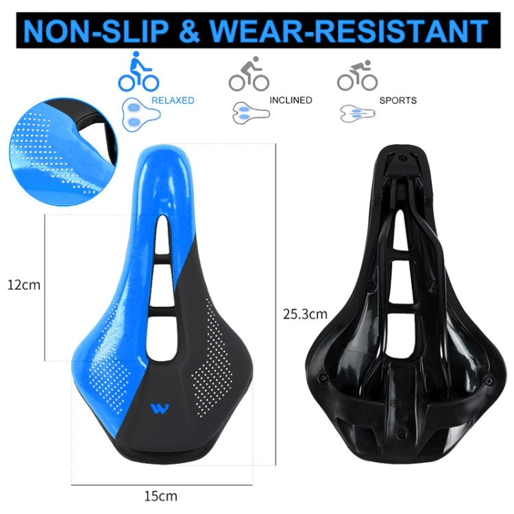 WEST BIKING Cycling Seat Hollow Breathable Comfortable Saddle Riding Equipment(Black Blue) - Bicycle Saddle by WEST BIKING | Online Shopping South Africa | PMc TechLife | Buy Now Pay Later Mobicred