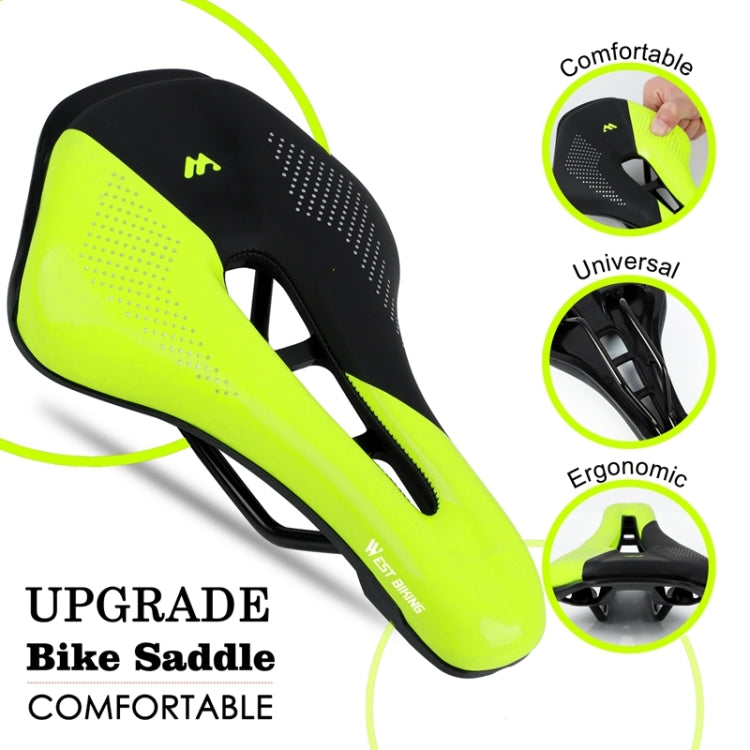 WEST BIKING Cycling Seat Hollow Breathable Comfortable Saddle Riding Equipment(Fluorescent Green) - free shipping - PMc TechLife - Order now!