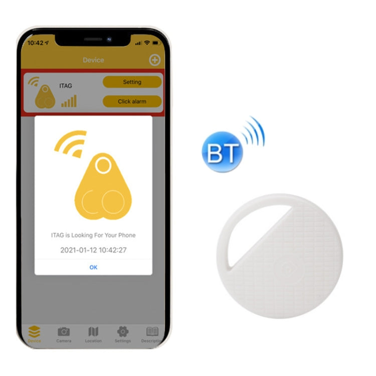 HYC-S9 2 PCS Round Bluetooth Object Finder Mobile Phone Tracking Locator Anti-Lost Two-Way Alarm(White) - Anti-lost Alarm by PMc TechLife | Online Shopping South Africa | PMc TechLife | Buy Now Pay Later Mobicred