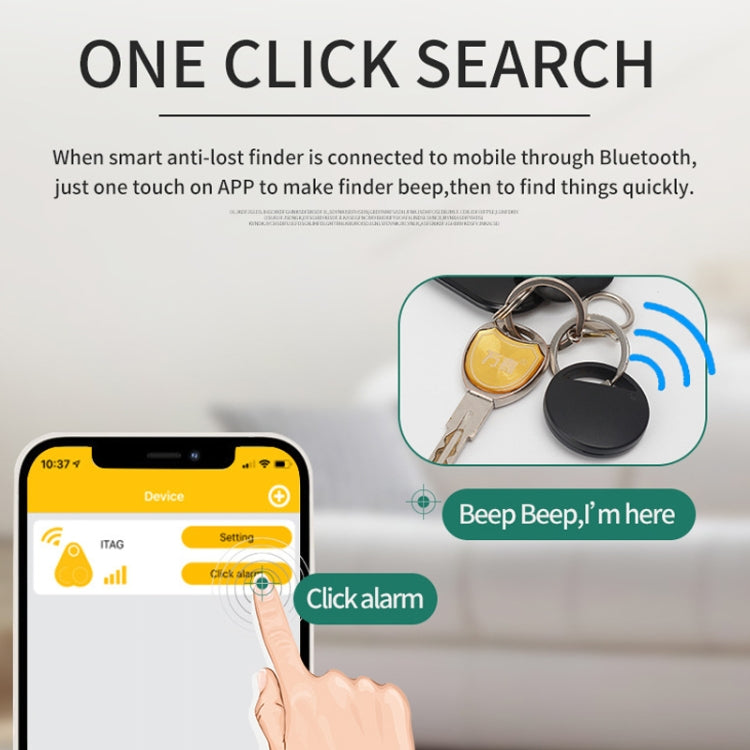 HYC-S9 2 PCS Round Bluetooth Object Finder Mobile Phone Tracking Locator Anti-Lost Two-Way Alarm(Blue) - Anti-lost Alarm by PMc TechLife | Online Shopping South Africa | PMc TechLife | Buy Now Pay Later Mobicred
