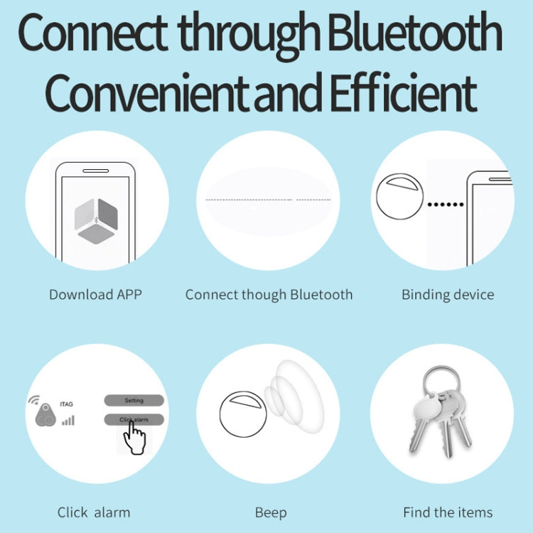 HYC-S9 2 PCS Round Bluetooth Object Finder Mobile Phone Tracking Locator Anti-Lost Two-Way Alarm(Blue) - Anti-lost Alarm by PMc TechLife | Online Shopping South Africa | PMc TechLife | Buy Now Pay Later Mobicred