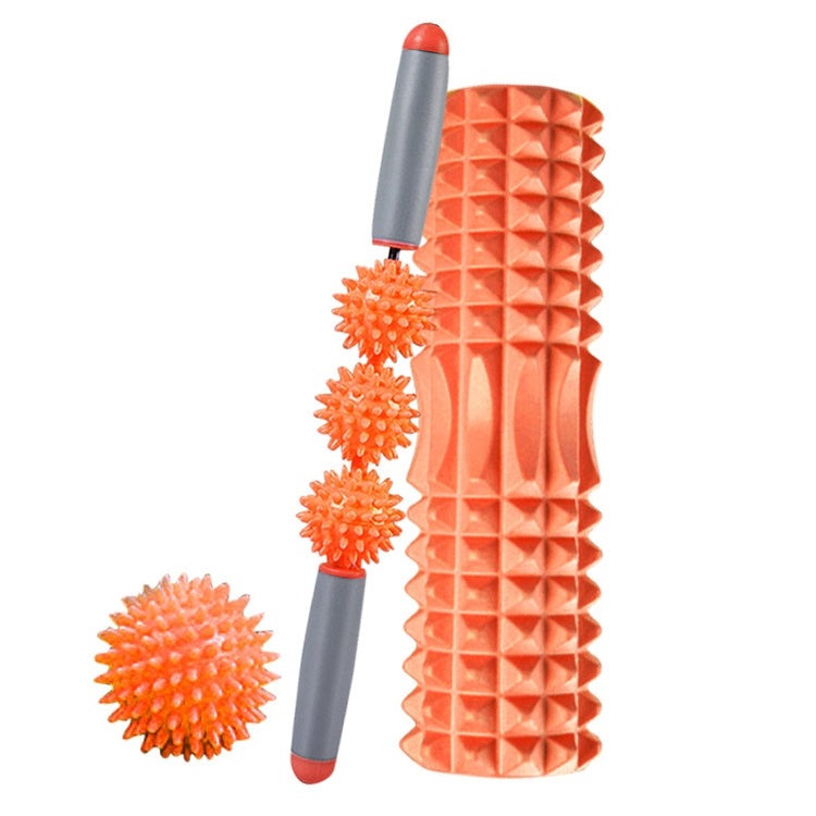 3 in 1 Eva Foam Roller Hollow Muscle Relaxation Roller Yoga Column Set, Length:  33cm (Orange Crescent) - free shipping - PMC TechLife - Order now!