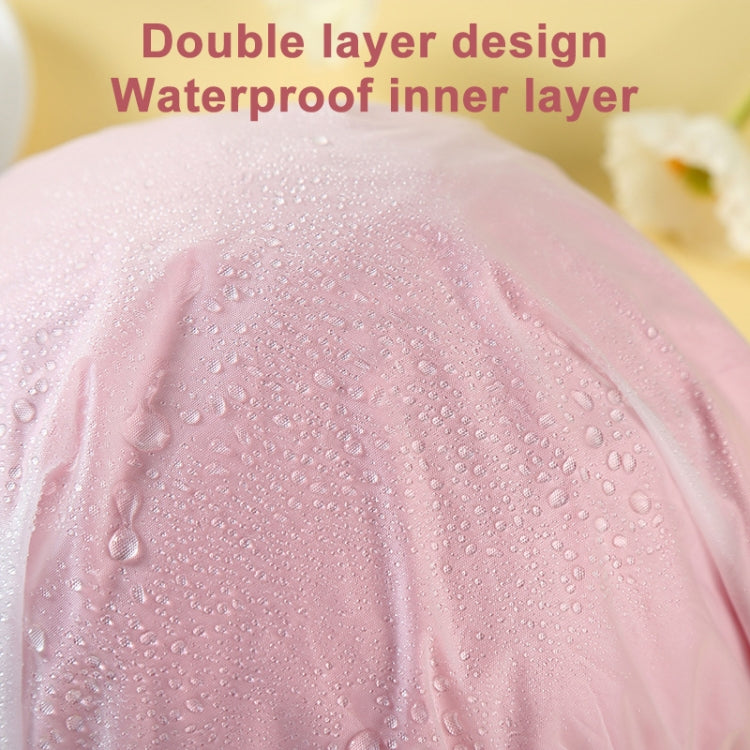 Lovely Thick Women Satin Colorful Double Waterproof Hair Cover Bathing Cap(Pink) - free shipping - PMC TechLife - Order now!