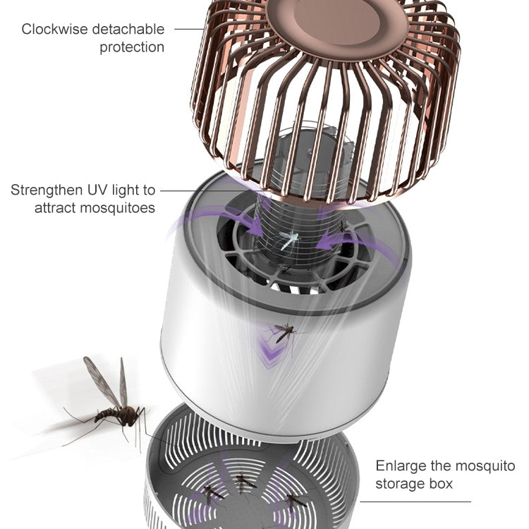 USB Photocatalyst Mosquito Killer Electrical Shock Two-In-One Mosquito Killer White Gold  (Electric Shock + Suction) - Repellents by PMC TechLife | Online Shopping South Africa | PMC TechLife | Buy Now Pay Later Mobicred