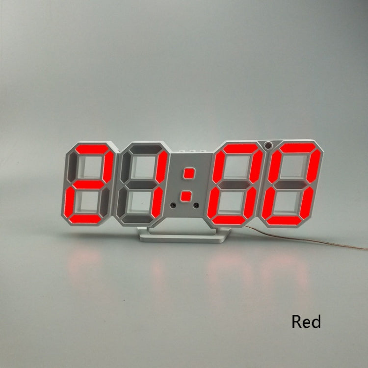 6609 3D Stereo LED Alarm Clock Living Room 3D Wall Clock, Colour: Red - Alarm Clocks by PMc TechLife | Online Shopping South Africa | PMc TechLife | Buy Now Pay Later Mobicred
