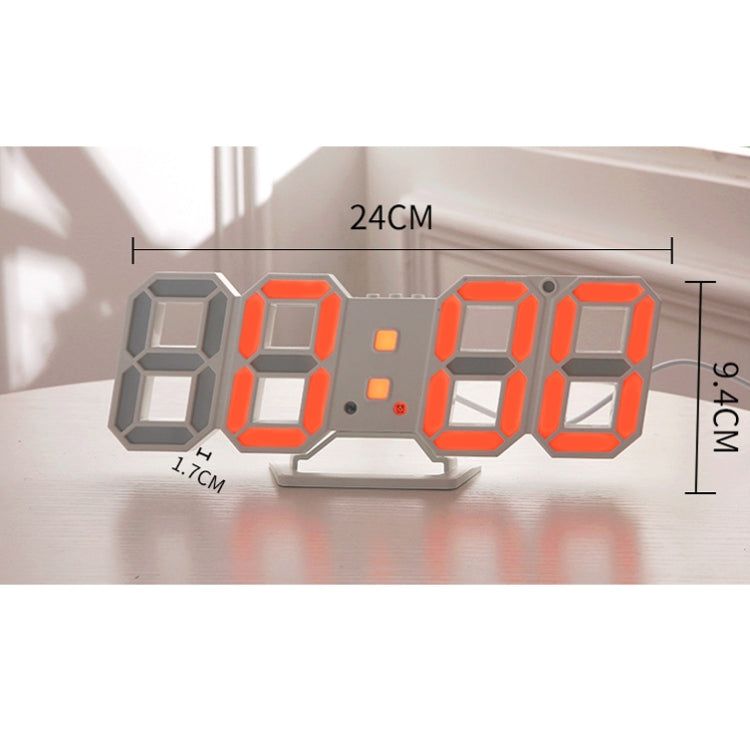 6609 3D Stereo LED Alarm Clock Living Room 3D Wall Clock, Colour: Red - Alarm Clocks by PMc TechLife | Online Shopping South Africa | PMc TechLife | Buy Now Pay Later Mobicred