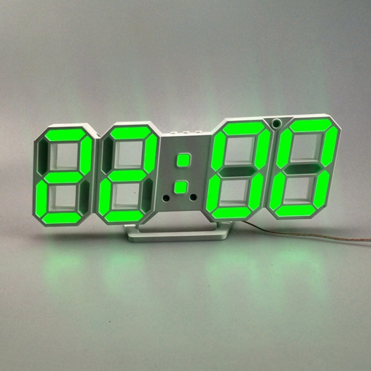 6609 3D Stereo LED Alarm Clock Living Room 3D Wall Clock, Colour: Green - Alarm Clocks by PMc TechLife | Online Shopping South Africa | PMc TechLife | Buy Now Pay Later Mobicred