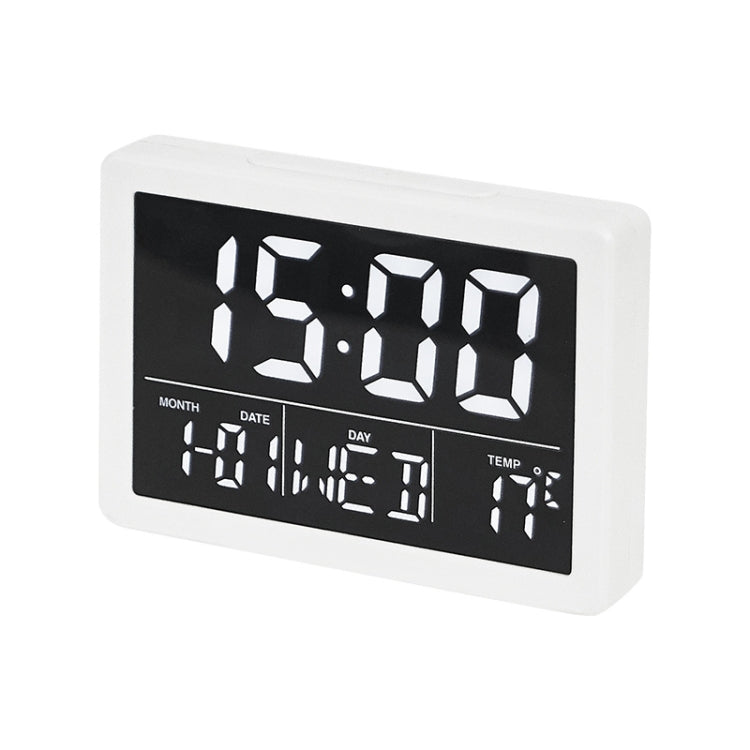 Large Screen LED Clock Bedside Multifunctional Electronic Alarm Clock(White Shell White Light) - Alarm Clocks by PMc TechLife | Online Shopping South Africa | PMc TechLife | Buy Now Pay Later Mobicred