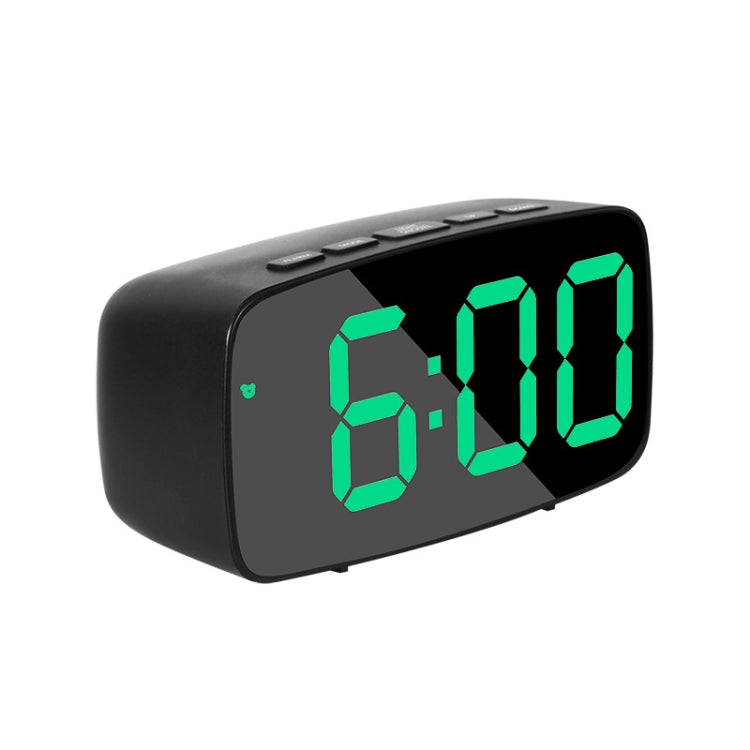Mirror Bedside Alarm Clock Battery Plug-In Dual-Purpose LED Clock, Colour: Arc-shaped Black Shell (Black Surface Green Light) - Alarm Clocks by PMc TechLife | Online Shopping South Africa | PMc TechLife | Buy Now Pay Later Mobicred