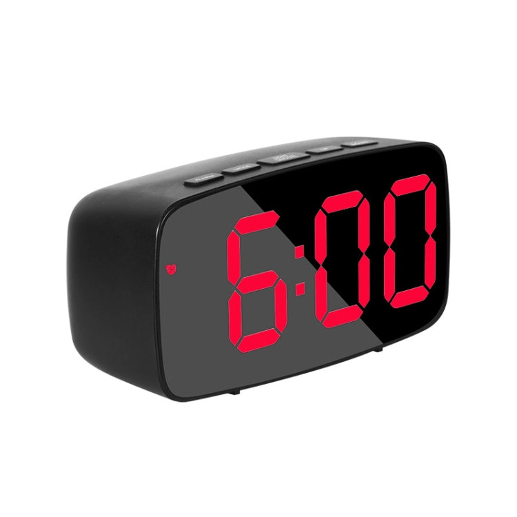 Mirror Bedside Alarm Clock Battery Plug-In Dual-Purpose LED Clock, Colour: Arc-shaped Black Shell (Black Surface Red Light) - Alarm Clocks by PMC TechLife | Online Shopping South Africa | PMC TechLife