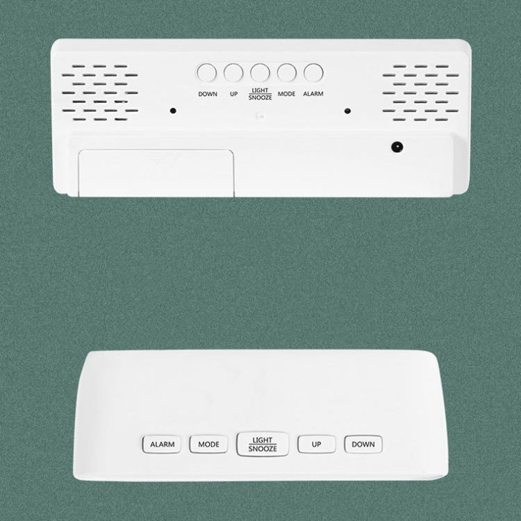 Mirror Bedside Alarm Clock Battery Plug-In Dual-Purpose LED Clock, Colour: Rectangular White Shell (Mirror Red Light) - Alarm Clocks by PMc TechLife | Online Shopping South Africa | PMc TechLife | Buy Now Pay Later Mobicred