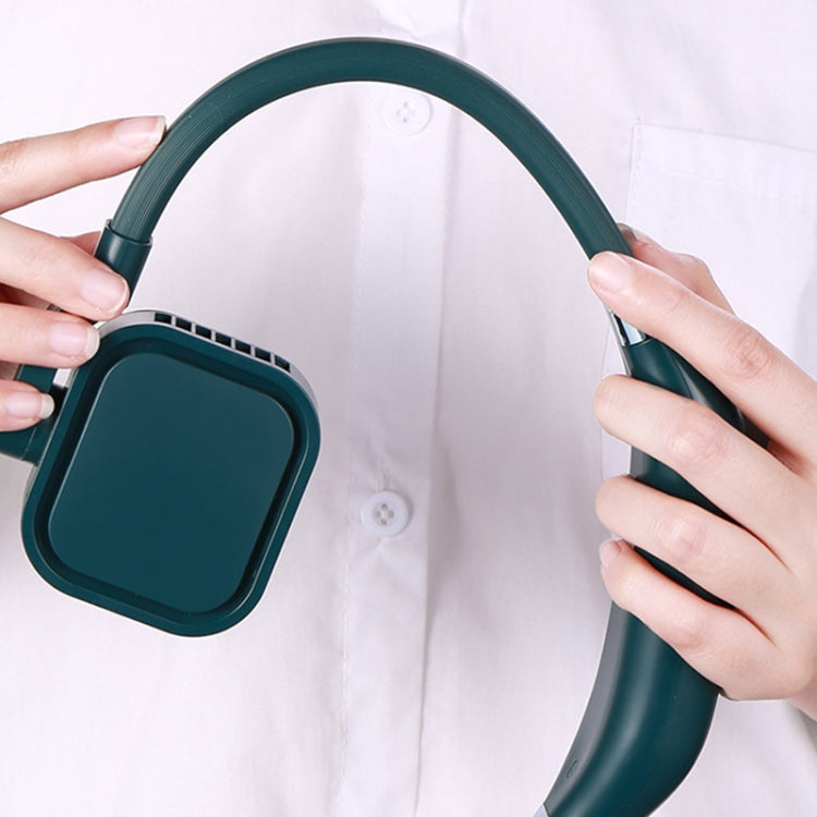 G2 Hanging Neck Leafless Fan Outdoor Student Sports Mini USB Silent Fan, Colour: 2000MAH Night Green - free shipping - PMC Jewellery - Order now!