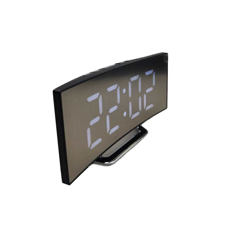 6507 Curved Big Screen Electronic Clock LED Mirror Mute Alarm Clock(Green) - Alarm Clocks by PMc TechLife | Online Shopping South Africa | PMc TechLife | Buy Now Pay Later Mobicred