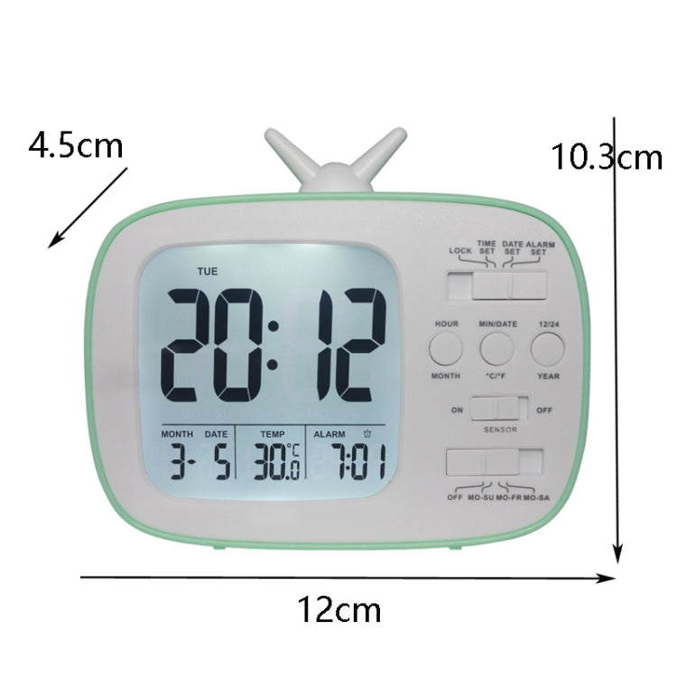 G179 Retro TV Alarm Clock Student Dormitory Bed Electronic Clock(Green English Version) - Novelty Clock by PMc TechLife | Online Shopping South Africa | PMc TechLife | Buy Now Pay Later Mobicred