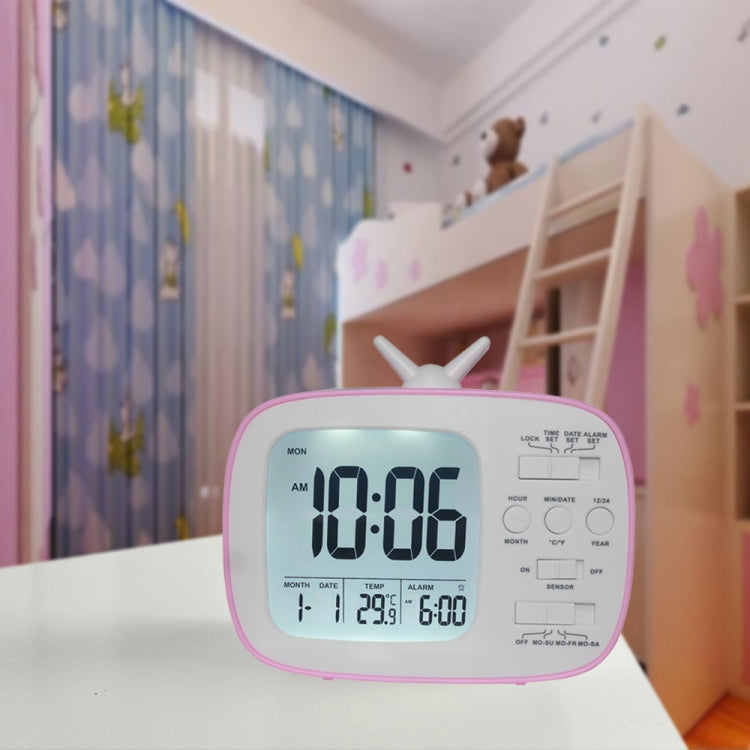 G179 Retro TV Alarm Clock Student Dormitory Bed Electronic Clock(Pink English Version) - Novelty Clock by PMc TechLife | Online Shopping South Africa | PMc TechLife | Buy Now Pay Later Mobicred