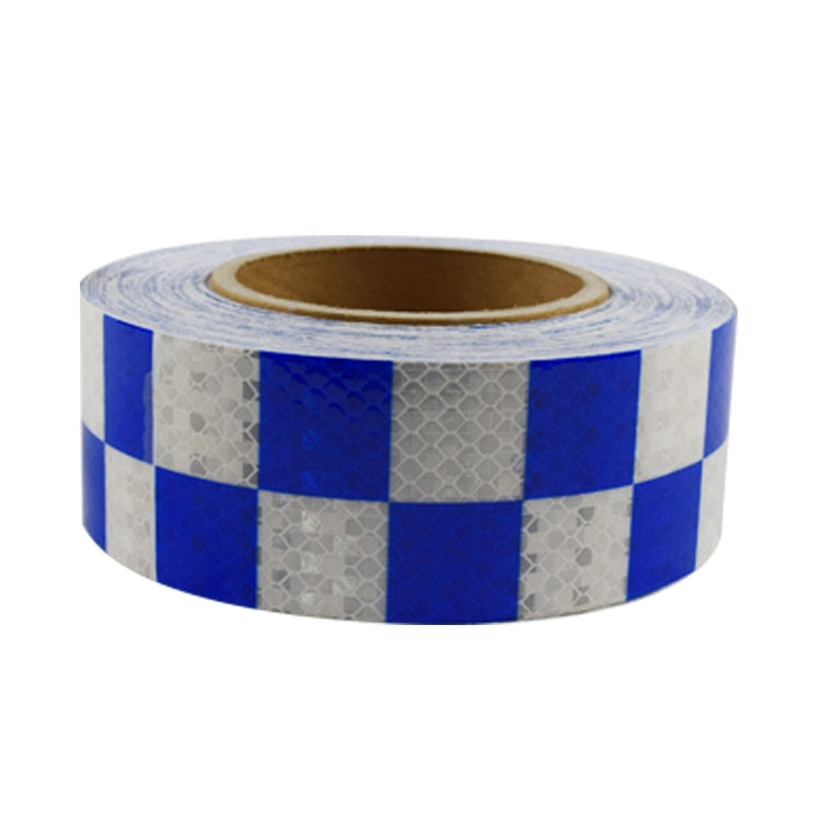 PVC Lattice Reflective Belt Generic Film Traffic Safety Facilities Anti-Collision Warning Stickers(Blue White) - Warning Sticker by PMC Jewellery | Online Shopping South Africa | PMC Jewellery | Buy Now Pay Later Mobicred