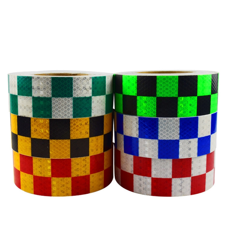 PVC Lattice Reflective Belt Generic Film Traffic Safety Facilities Anti-Collision Warning Stickers(Red White) - free shipping - PMC Jewellery - Order now!