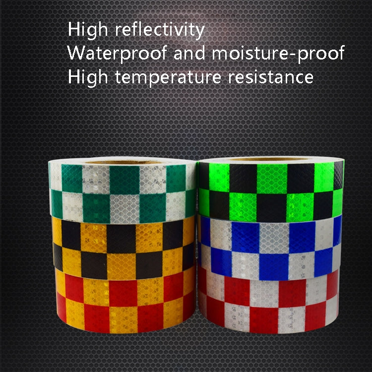 PVC Lattice Reflective Belt Generic Film Traffic Safety Facilities Anti-Collision Warning Stickers(Black Dreen) - free shipping - PMC Jewellery - Order now!