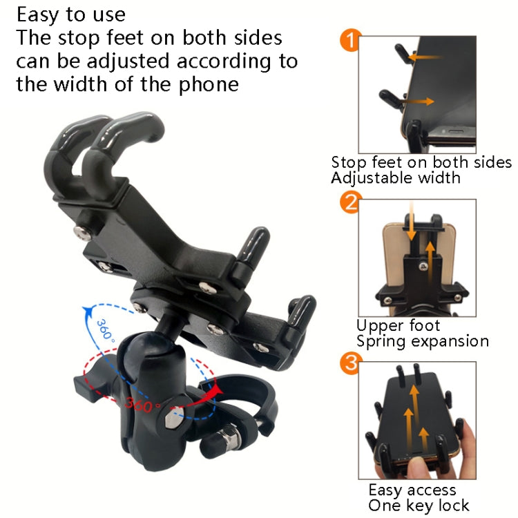 N-STAR NJN001 Motorcycle Bicycle Compatible Mobile Phone Bracket Aluminum Accessories Riding Equipment(With Expansion Head) - free shipping - PMC TechLife - Order now!