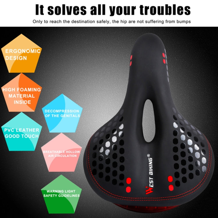 WEST BIKING YP0801083 Bicycle Taillight Thickened Soft And Comfortable Mountain Bike Seat Cushion(Dark Green) - Bicycle Saddle by WEST BIKING | Online Shopping South Africa | PMc TechLife | Buy Now Pay Later Mobicred