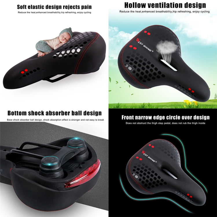 WEST BIKING YP0801083 Bicycle Taillight Thickened Soft And Comfortable Mountain Bike Seat Cushion(Dark Green) - Bicycle Saddle by WEST BIKING | Online Shopping South Africa | PMc TechLife | Buy Now Pay Later Mobicred