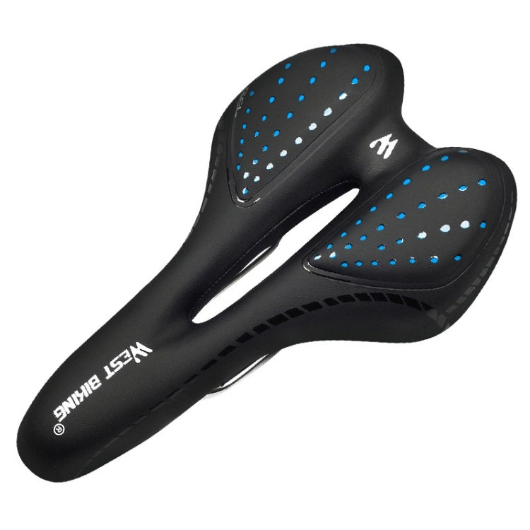 WEST BIKING YP0801086 Silicone Thickened Soft And Comfortable Bicycle Seat(Black Blue) - Bicycle Saddle by WEST BIKING | Online Shopping South Africa | PMc TechLife | Buy Now Pay Later Mobicred