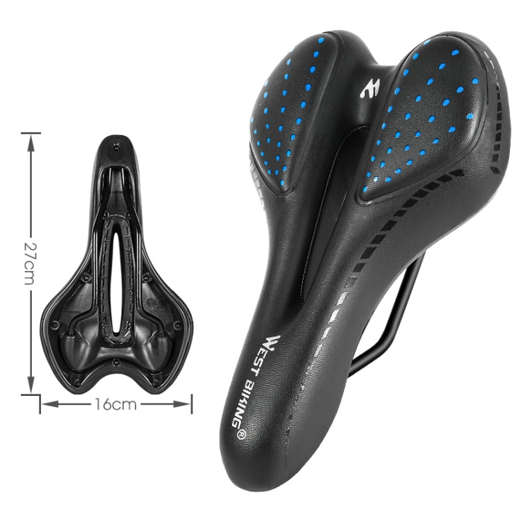 WEST BIKING YP0801086 Silicone Thickened Soft And Comfortable Bicycle Seat(Black Blue) - Bicycle Saddle by WEST BIKING | Online Shopping South Africa | PMc TechLife | Buy Now Pay Later Mobicred