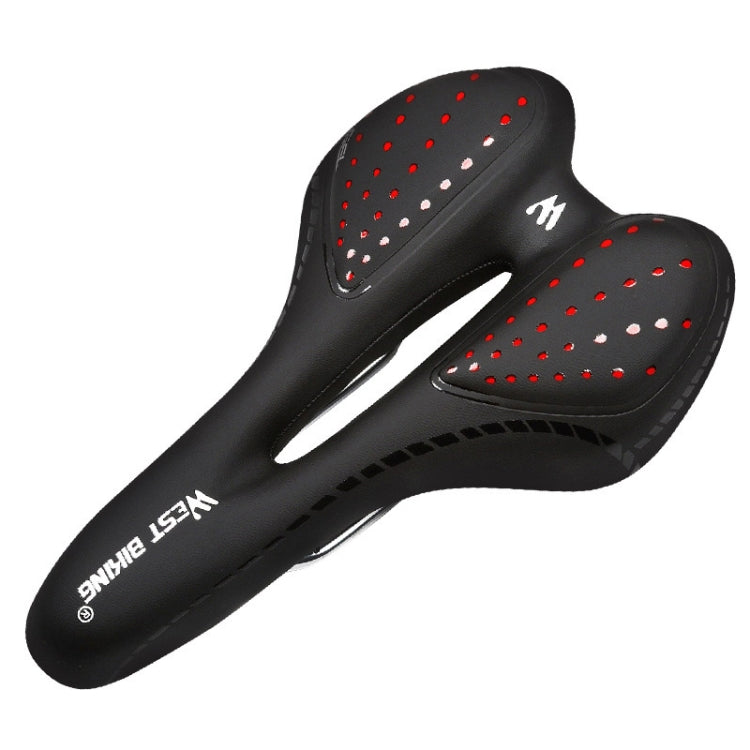 WEST BIKING YP0801086 Silicone Thickened Soft And Comfortable Bicycle Seat(Black Red) - Bicycle Saddle by WEST BIKING | Online Shopping South Africa | PMc TechLife | Buy Now Pay Later Mobicred
