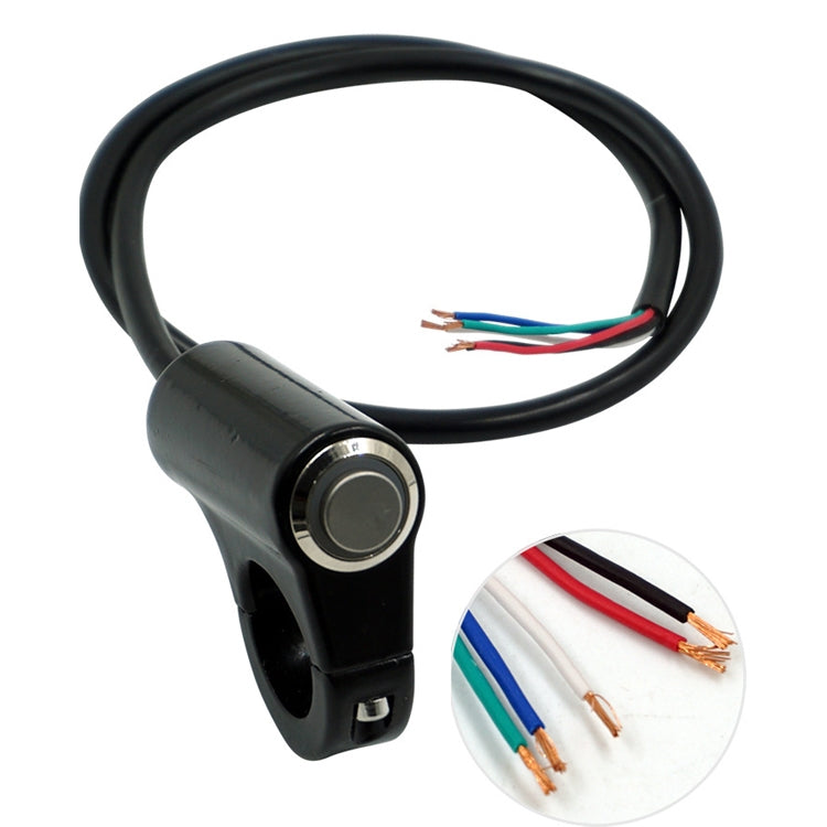 Motorcycle Electric Car Modified Accessories Faucet Handlebar Aluminum Alloy Speaker Large Light Shot Lamp Switch(Green Light Self-reset Flat Button 5 Line) - Electrical System by PMC TechLife | Online Shopping South Africa | PMC TechLife | Buy Now Pay Later Mobicred
