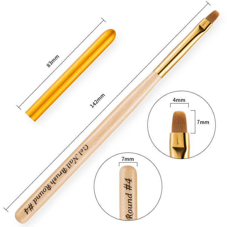 Nail Art Pen Nail Round Head Phototherapy Pen Painted Pen Brush Beauty Brush(Number 4) - free shipping - PMC Jewellery - Order now!