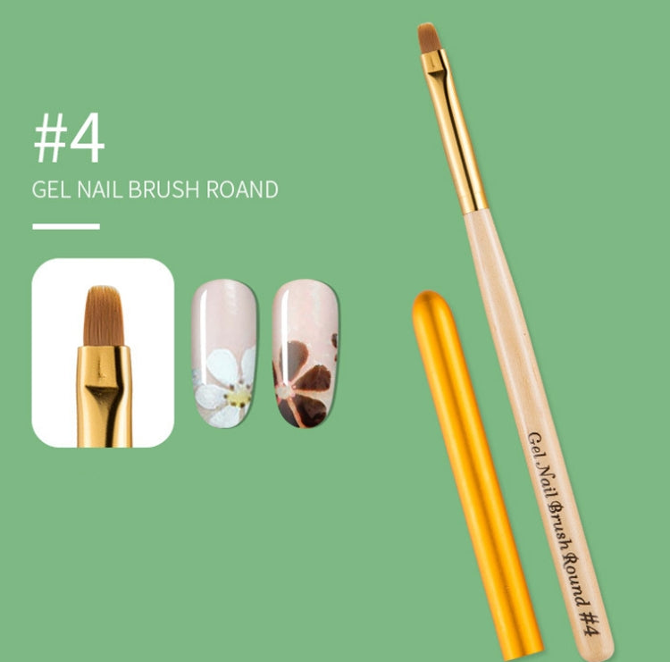 Nail Art Pen Nail Round Head Phototherapy Pen Painted Pen Brush Beauty Brush(Number 4) - free shipping - PMC Jewellery - Order now!