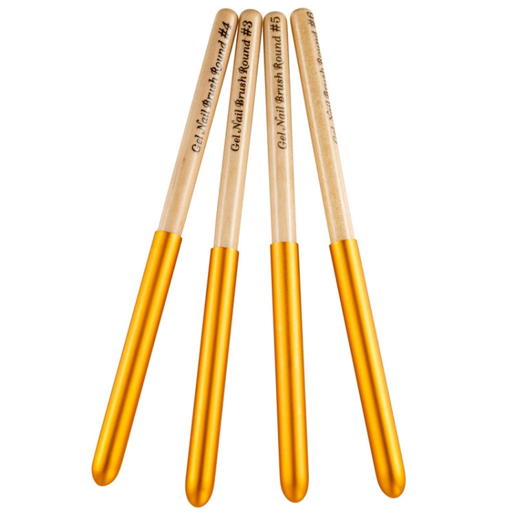 Nail Art Pen Nail Round Head Phototherapy Pen Painted Pen Brush Beauty Brush(Number 4) - free shipping - PMC Jewellery - Order now!