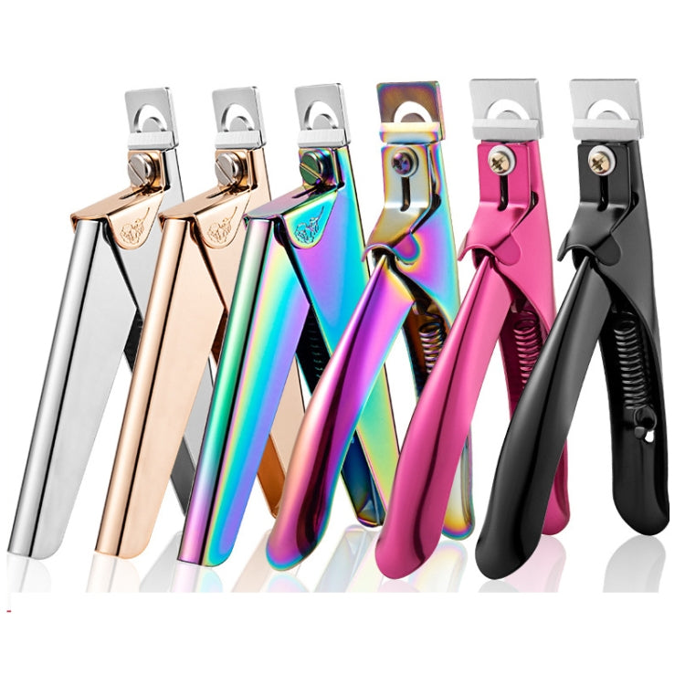 Nail Word Cut French U-Shaped Cut Fake Nail Cut Stainless Steel Nail Knife, Color Classification: Electrophoretic Black - free shipping - PMC Jewellery - Order now!