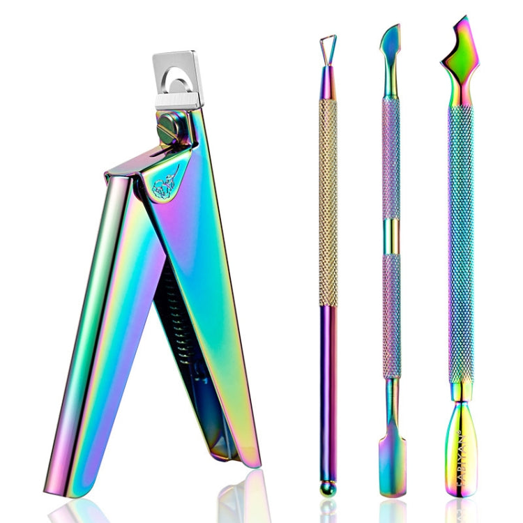 FABIYAN Nail Art Scissors Set Stainless Steel Nail Clippers Dead Skin Scissors Remover Steel Push, Specification: Set 4 - free shipping - PMC Jewellery - Order now!