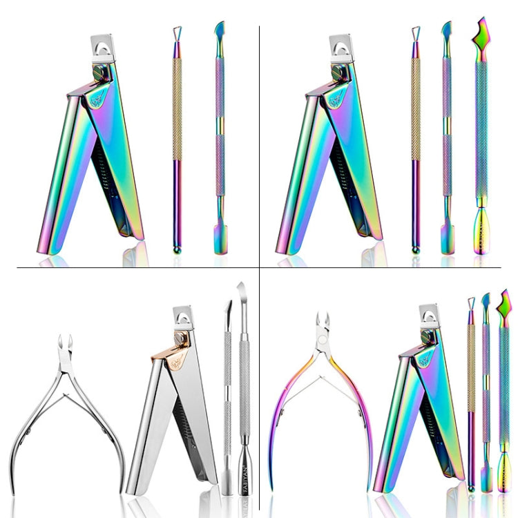 FABIYAN Nail Art Scissors Set Stainless Steel Nail Clippers Dead Skin Scissors Remover Steel Push, Specification: Set 4 - free shipping - PMC Jewellery - Order now!