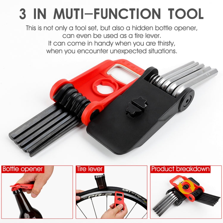 West Biking 16 In 1 Bicycle Repair Tool Multi-Function Wrench Hex Tool Riding Equipment(Black Red) - Maintenance tools by West Biking | Online Shopping South Africa | PMc TechLife | Buy Now Pay Later Mobicred