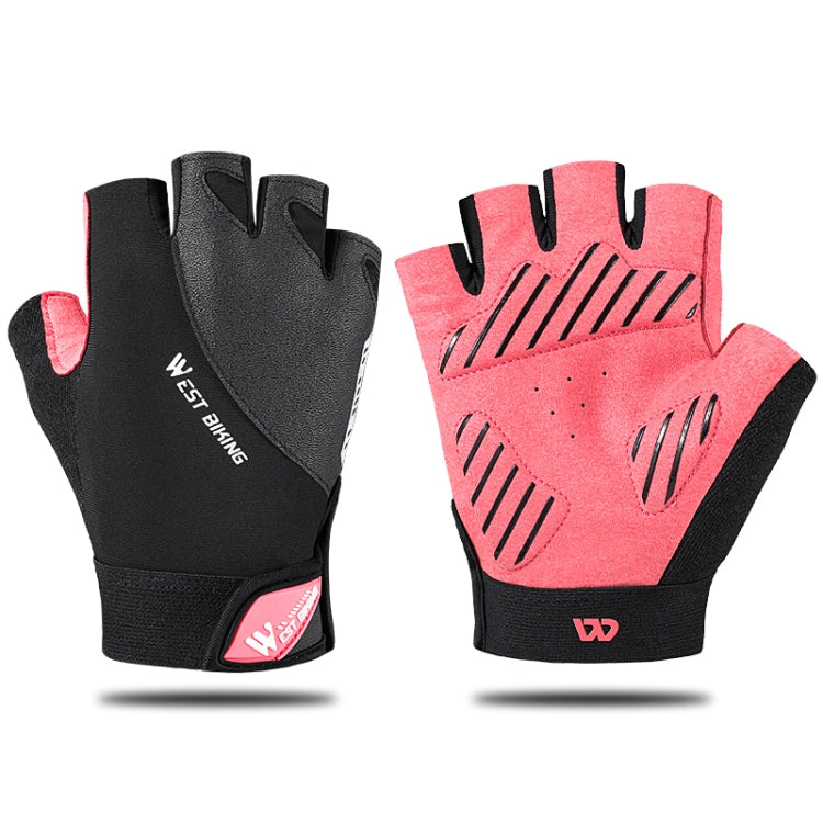 WEST BIKING YP0211210 Mountain Cycling Gloves Half Finger Breathable Anti-Slip Gloves Riding Equipment, Size: XL(Pink) - Cycling Gloves by WEST BIKING | Online Shopping South Africa | PMC TechLife | Buy Now Pay Later Mobicred