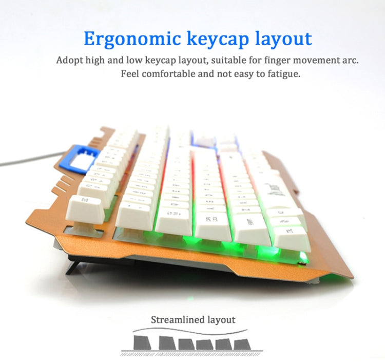 LIMEIDE T21 104Keys Wired Gaming Backlit Computer Manipulator Keyboard and Mouse Set, Cable Length: 1.4 m(White) - free shipping - PMC Jewellery - Order now!